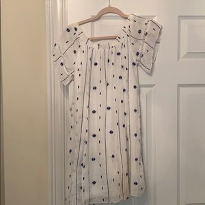 White/ Blue patterned dress